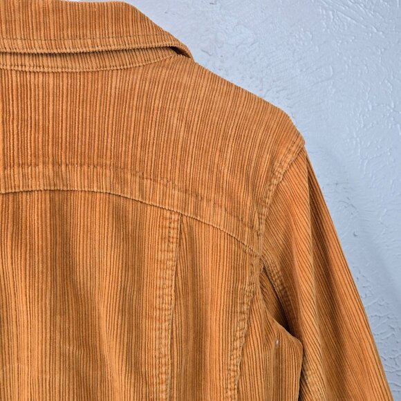 Dressbarn Corduroy Jacket Medium Mustared Yellow Button Preppy 70s Retro Blazer - Picture 12 of 13